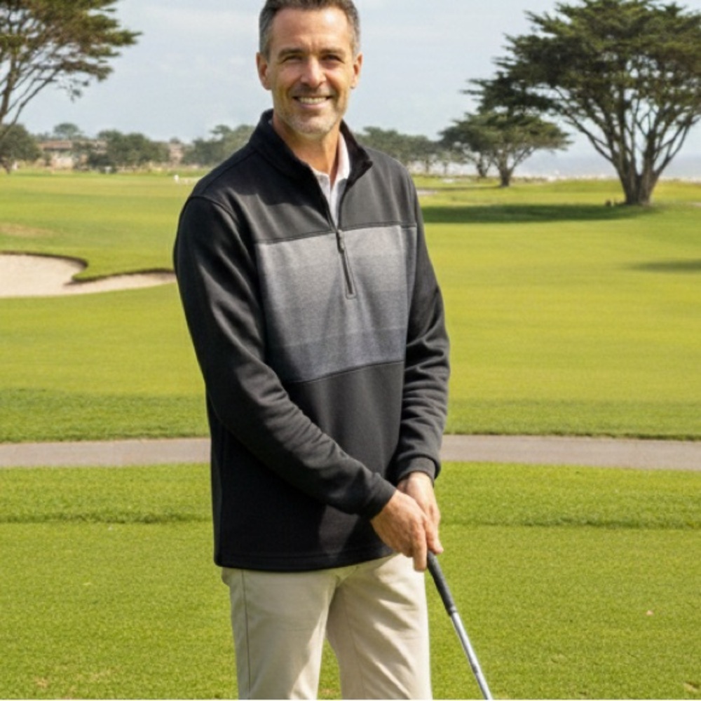 Pebble Beach Dry Luxe Black Performance Pullover Men’s XL‎